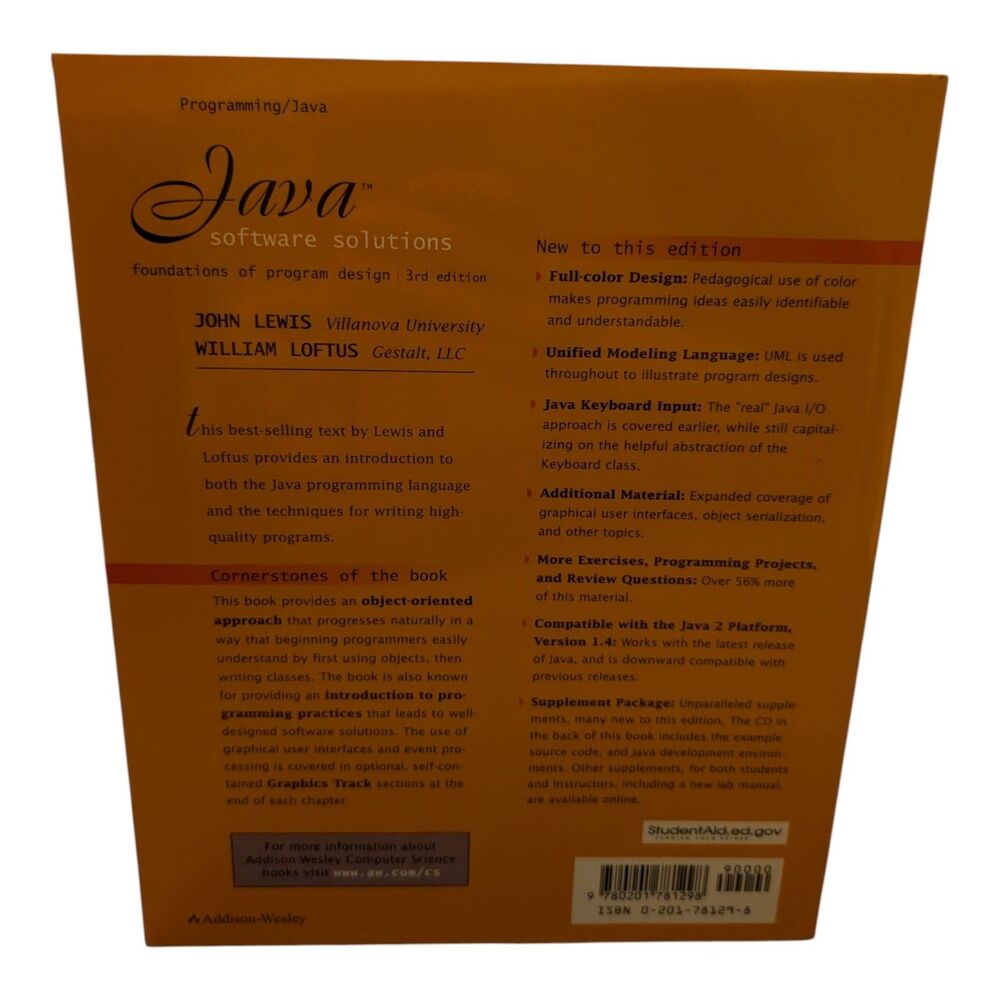 Java Software Solutions Foundations of Program Design by William Loftus New - Picture 3 of 7